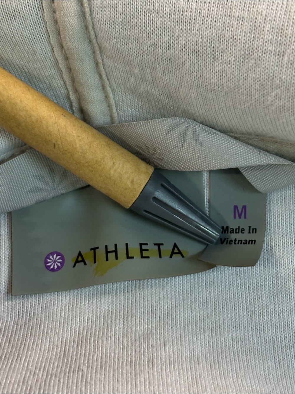 Athleta Light Gray Sweat Top with Branded Label - Picture 4 of 5